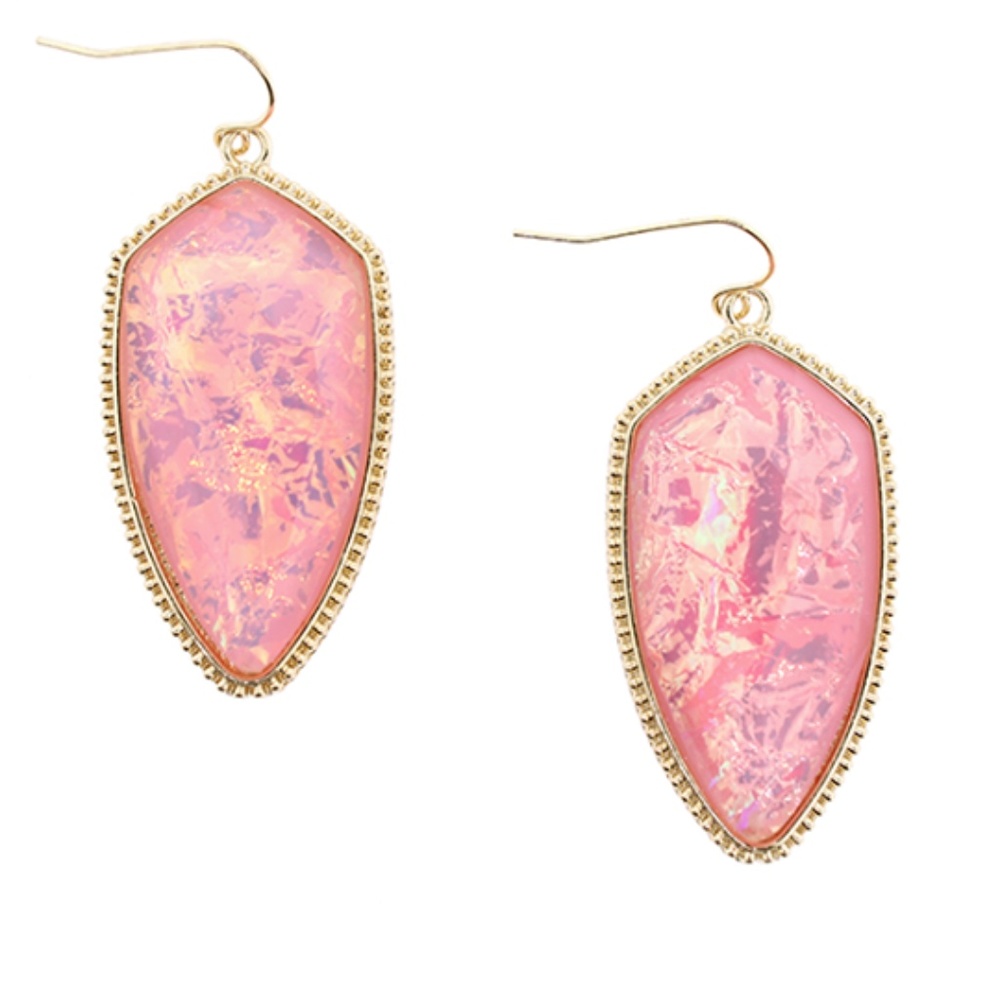 Pink Abalone Drop Earrings